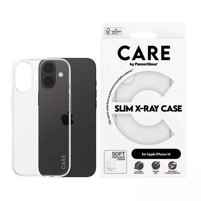 PanzerGlass CARE™ by ® X-Ray Case iPhone 16, permatomas dėklas