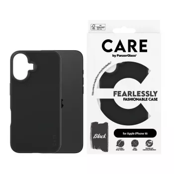 Dėklas PanzerGlass CARE by Fashionable Case Black iPhone 16 Skaidrus
