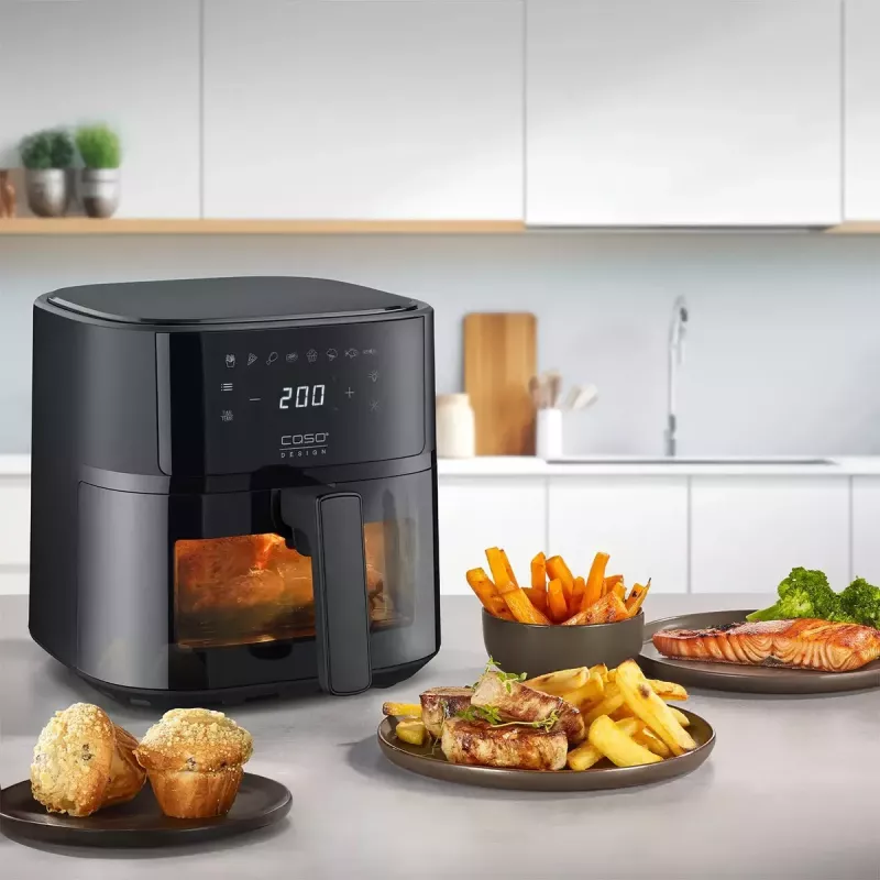Kepimo krosnelė Caso Designer Air Fryer 6.0 — 1700 W, 6 L talpa, juoda