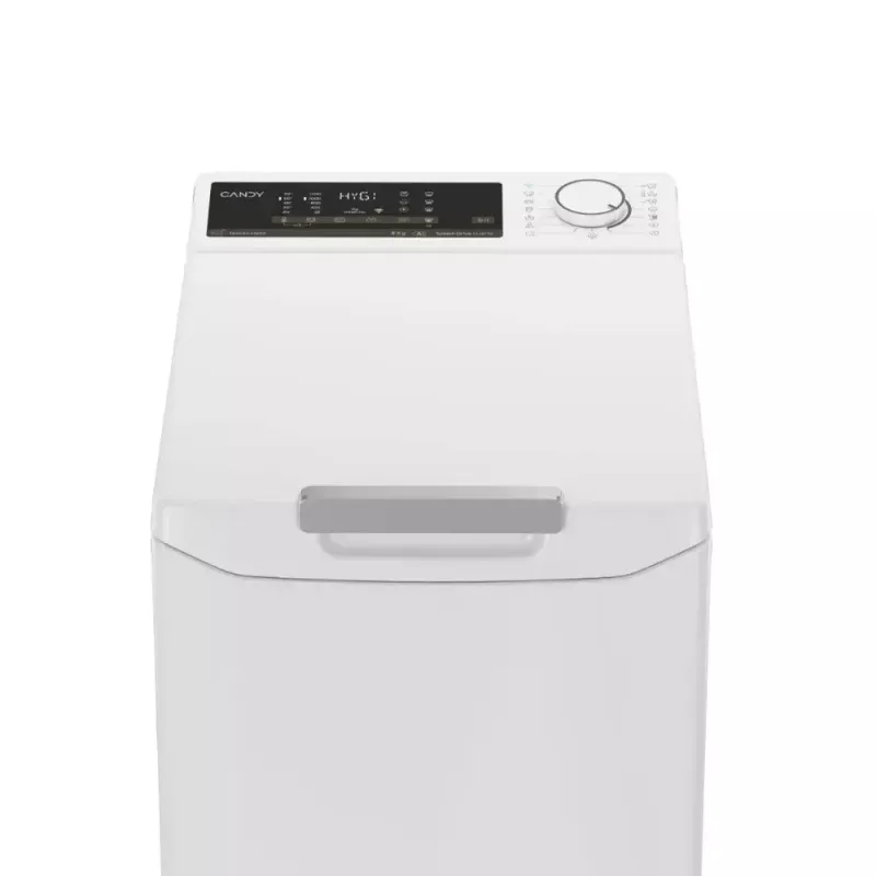 Viršutinio pakrovimo skalbimo mašina CANDY TCA284TM5-S — 8 kg, 1200 aps./min., A energijos klasė, balta