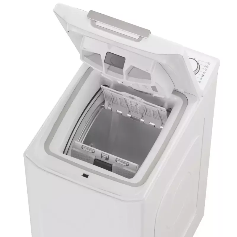 Viršutinio pakrovimo skalbimo mašina CANDY TCA284TM5-S — 8 kg, 1200 aps./min., A energijos klasė, balta