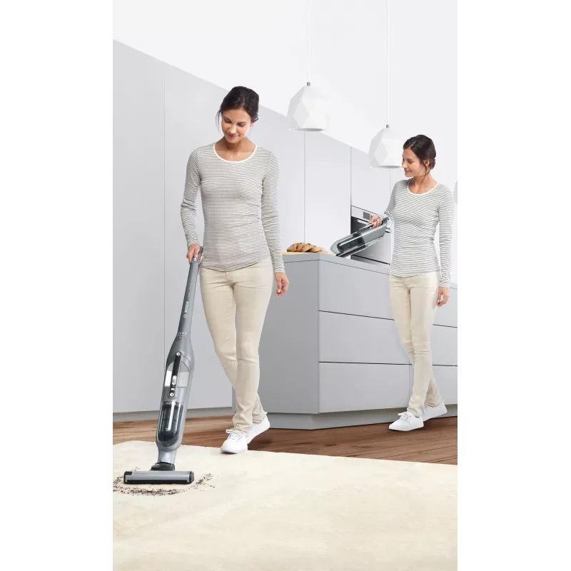 Bosch BCH3P210 2-in-1 belaidis ir tinklinis siurblys, sausas valymas, 0,4 L dulkių talpa, pilka/juoda, 3 kg