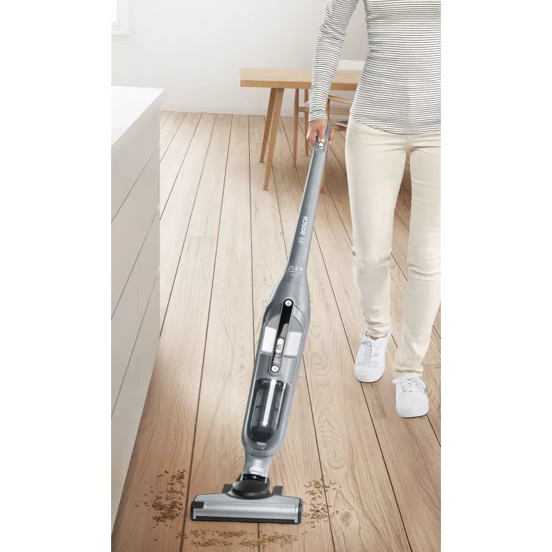 Bosch BCH3P210 2-in-1 belaidis ir tinklinis siurblys, sausas valymas, 0,4 L dulkių talpa, pilka/juoda, 3 kg