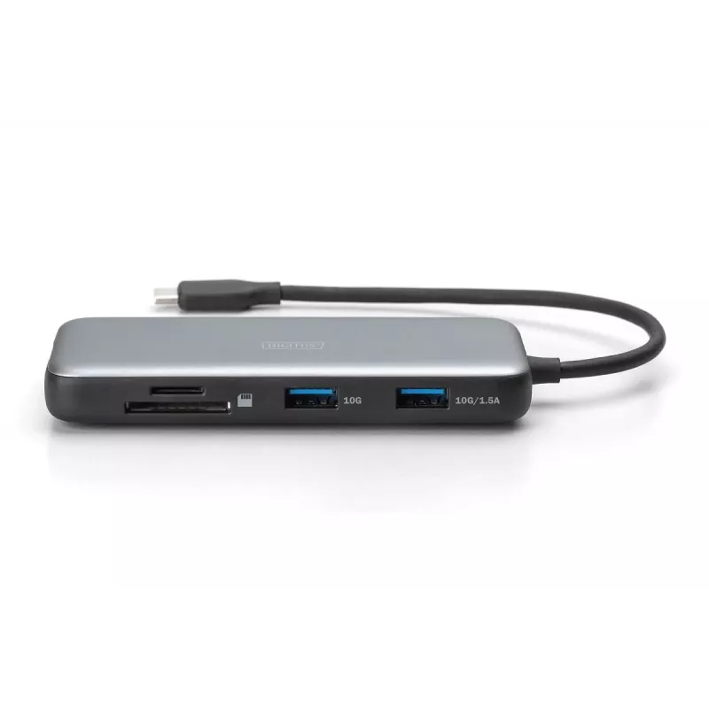 DIGITUS USB-C stotelė, 7 prievadai - HDMI / 2x USB-A 3.2 Gen 2 / GbE / SD / MicroSD - 100W USB Power Delivery