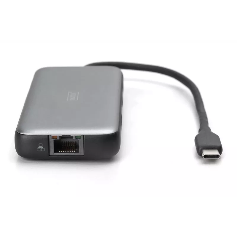 DIGITUS USB-C stotelė, 7 prievadai - HDMI / 2x USB-A 3.2 Gen 2 / GbE / SD / MicroSD - 100W USB Power Delivery