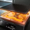 Philips 7000 Series kontaktinė grotelė, juoda, stačiakampė, liečiama, 220 °C, šarnyrinis dangtis, užrakinamas dangtis, 180°