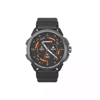 Išmanusis laikrodis Hammer Hammer Watch 2 Black – 1,5 colio AMOLED, GPS, atsparus vandeniui, širdies ritmo stebėjimas, kūno rengybos sekimas