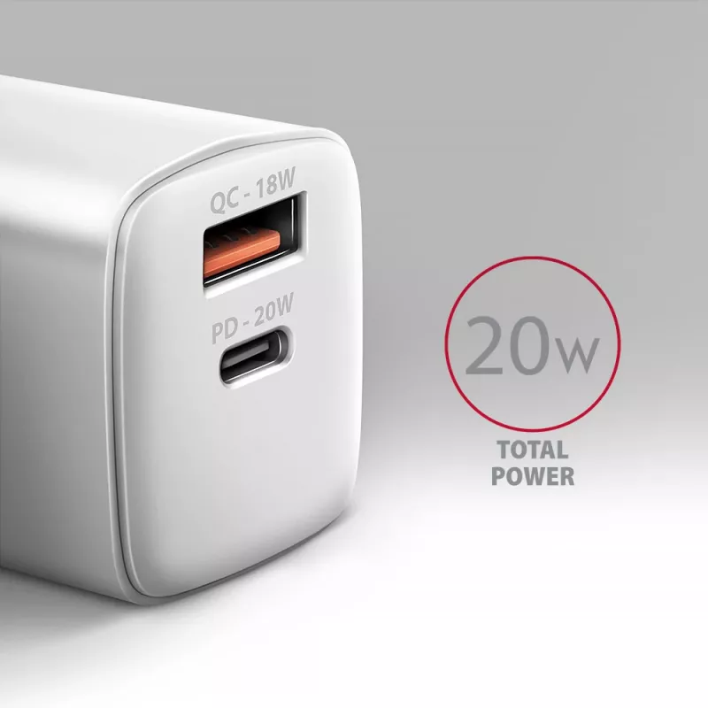 Mobilaus įrenginio įkroviklis Axagon ACU-PQ20W Universal White