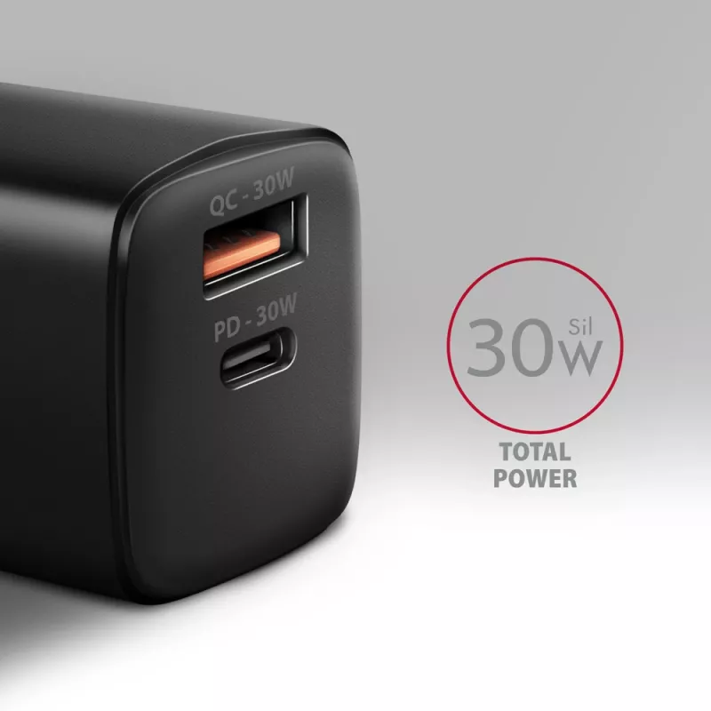 Sieninis įkroviklis Axagon ACU-PQ30 PD3.0 & QC4+ 2xIŠVADAI 30W