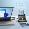 „Axagon CRE-SM4N“ stalinis kontaktinių Smart/ID kortelių skaitytuvas su ilgu USB-A kabeliu, USB 2.0, juodas