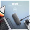 Axagon HMC-8HLSA, USB 5Gbps stotelė, 3x USB-A, HDMI 4K/60Hz, RJ-45, SD/microSD, garsas, PD 100W