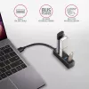 Axagon HUE-M1A 4x USB 3.2 Gen 1 MINI USB centras, metalinis, 20 cm USB-A kabelis