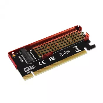 Adapteris Axagon PCEM2-S PCIe x16 – M.2 NVMe M-key lizdas, su pasyviu aliumininiu šilumos šalintuvu
