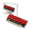 Adapteris Axagon PCEM2-S PCIe x16 – M.2 NVMe M-key lizdas, su pasyviu aliumininiu šilumos šalintuvu