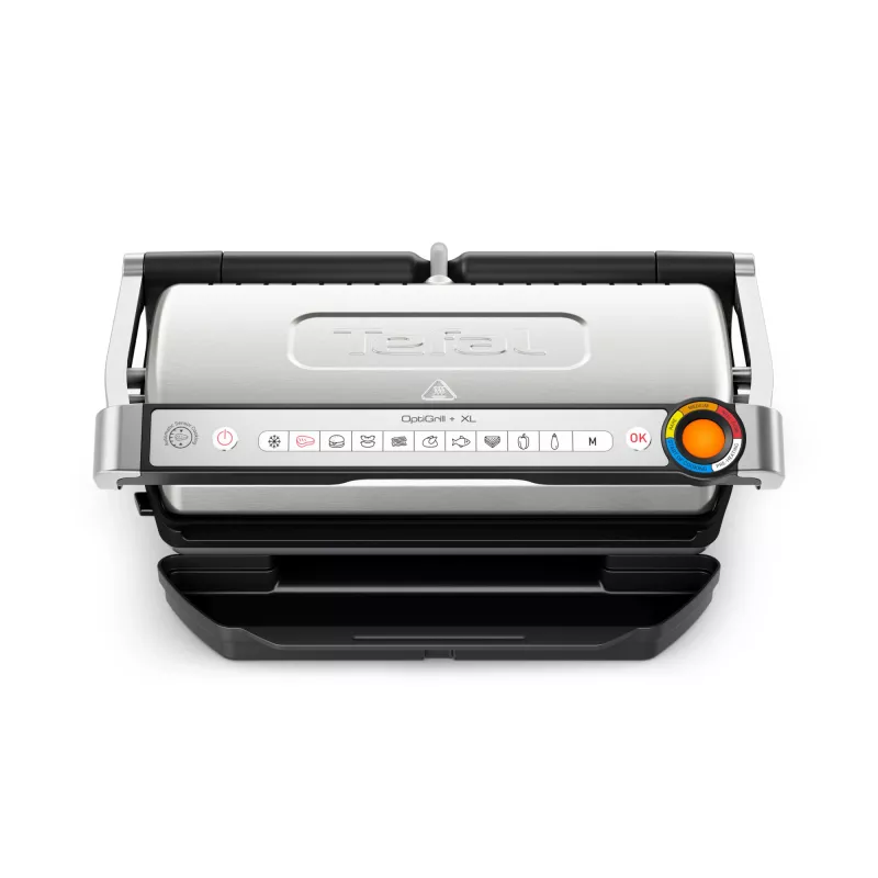 Kontaktinė grilio keptuvė Tefal OptiGrill + XL GC728D10, 2000 W, 800 cm² nelimpančios plokštės, 9 programos, 400×200 mm kepimo paviršius