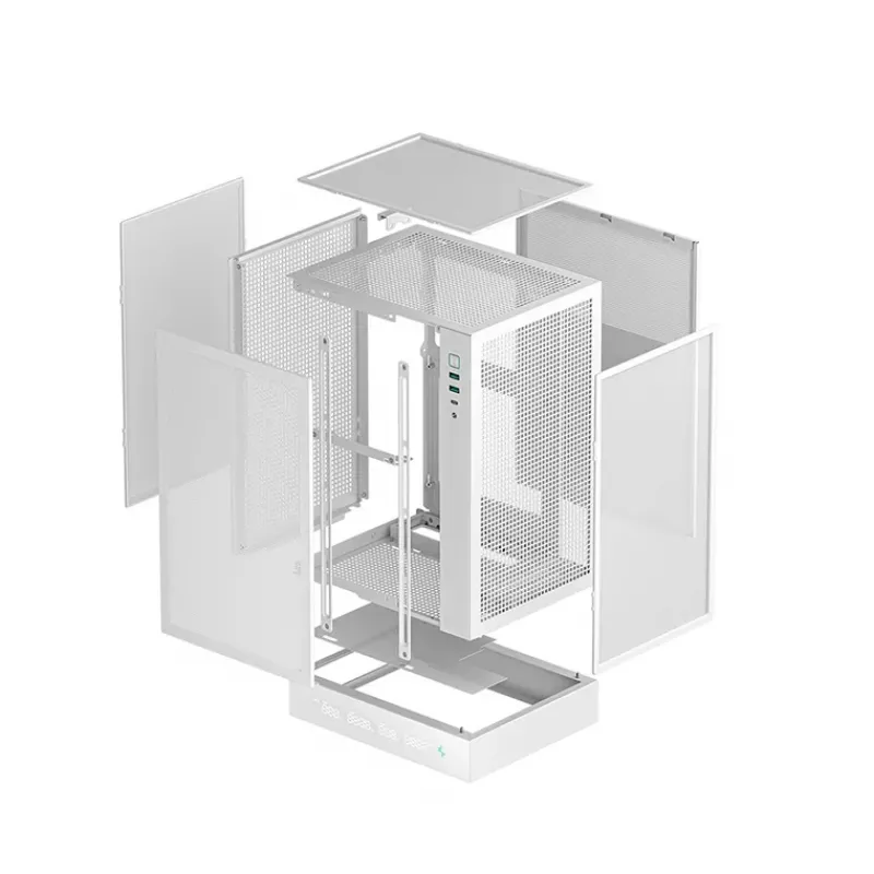 Korpusas DeepCool CH170 DIGITAL baltas, mini-ITX, LED ekranas, 305 mm GPU, 172 mm aušintuvas