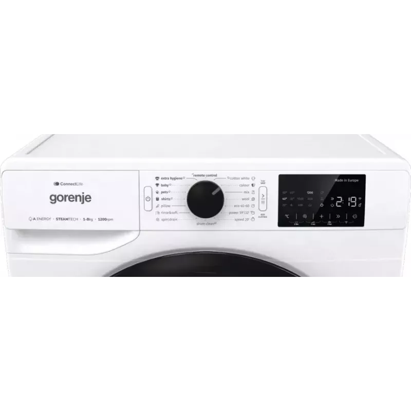 Gorenje WPNEI82A1SWIFI skalbimo mašina, pakrovimas iš priekio, 8 kg, 1200 aps./min., balta