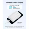 Powerbank Anker Zolo 10000mAh, 30W Super Fast Charging, USB-C integruotas laidas, baltas