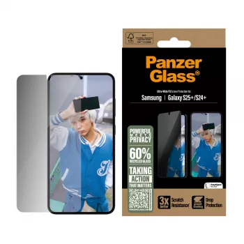 PanzerGlass ® Privatumo ekrano apsauga Samsung Galaxy S25+ | S24+ | Ultra-Wide Fit