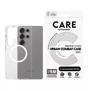 PanzerGlass CARE™ by ® Urban Combat Case Transparent White Qi Compatible Samsung Galaxy S25 Ultra