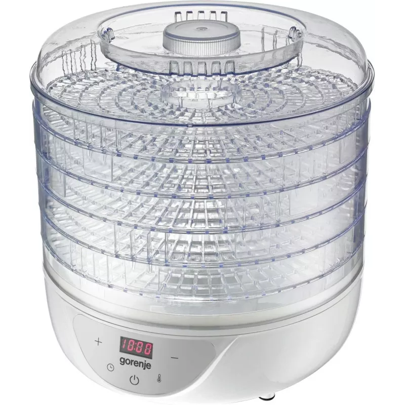 Maisto džiovintuvas Gorenje FDK 24 DW — permatomas baltas, 31 cm grotelės, 240 W, max 70°C