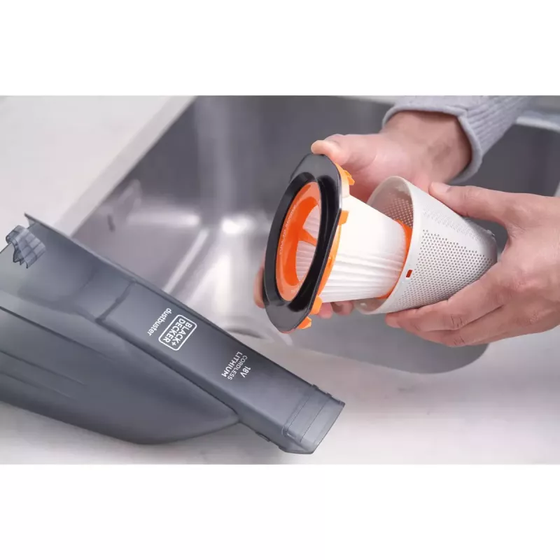 Nešiojamas dulkių siurblys Black & Decker BCHV001B kompaktiškas lengvas su plaunamu filtru ir įkrovimo stotele
