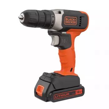 Belaidis gręžtuvas/suktuvas Black & Decker BCD001C1, 18 V, Li‑jon 1,5 Ah, oranžinis/juodas