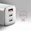Sieninis įkroviklis Axagon ACU-DPQ65W PD3.0 & QC4+ 3x išėjimai 65W