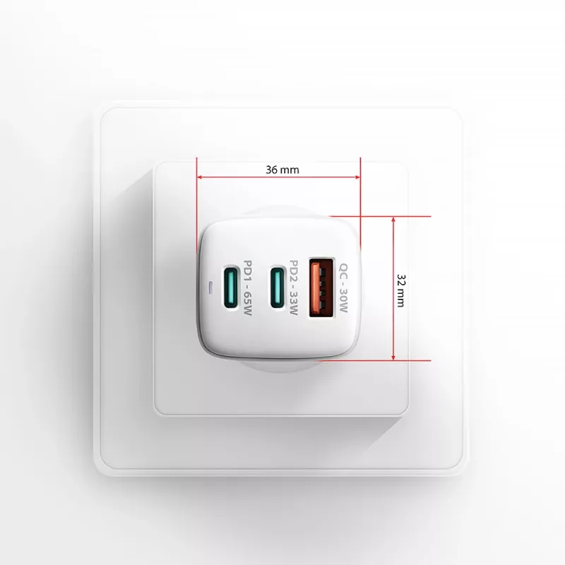 Sieninis įkroviklis Axagon ACU-DPQ65W PD3.0 & QC4+ 3x išėjimai 65W