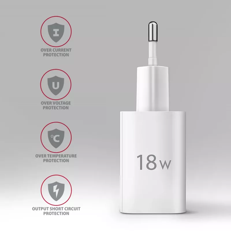 Sieninis įkroviklis Axagon ACU-QC18W QC3.0 1xOUTPUT 18W