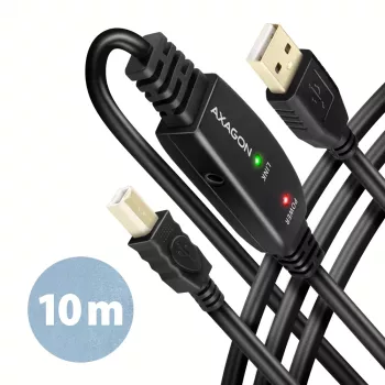 Axagon ADR-210B aktyvus USB 2.0 A-M → B-M jungiamasis/kartotuvinis kabelis 10 m
