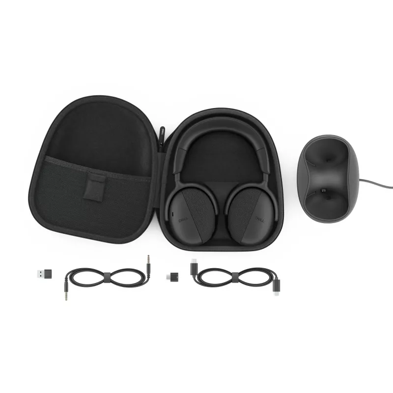 DELL Pro Premium Wireless ANC ausinės - WL7024, laidinės ir belaidės, pokalbiams/muzikai, 20 - 20000 Hz, 297 g, ausinės, juodos