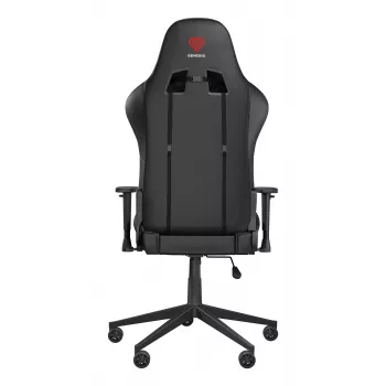 Žaidimų kėdė GENESIS Nitro 440 G2, paminkštinta sėdynė, audinys/ekologinė oda, pilka/juoda, max 120 kg, reguliuojama atlošas ir 1D porankiai
