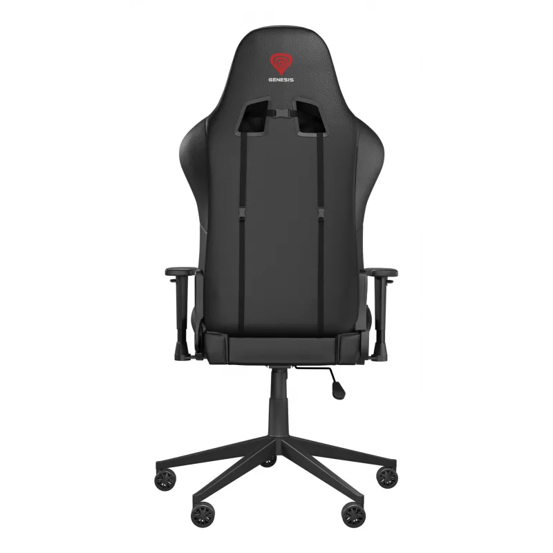Žaidimų kėdė GENESIS Nitro 440 G2, paminkštinta sėdynė, audinys/ekologinė oda, pilka/juoda, max 120 kg, reguliuojama atlošas ir 1D porankiai