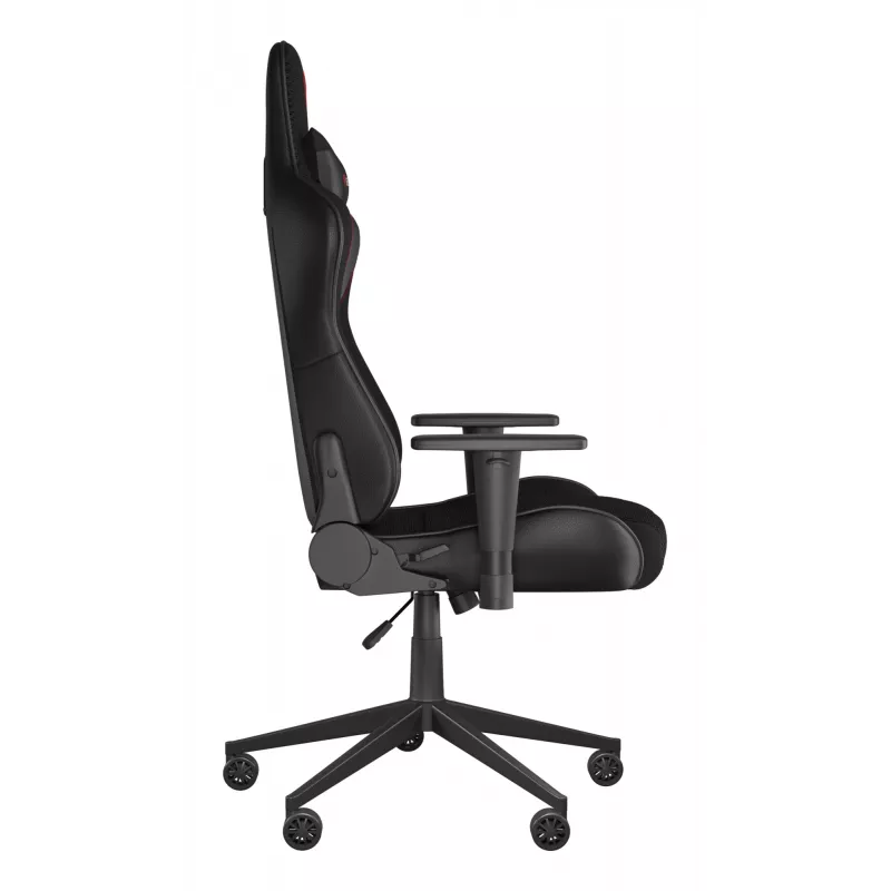 Žaidimų kėdė GENESIS Nitro 440 G2, paminkštinta sėdynė, audinys/ekologinė oda, pilka/juoda, max 120 kg, reguliuojama atlošas ir 1D porankiai