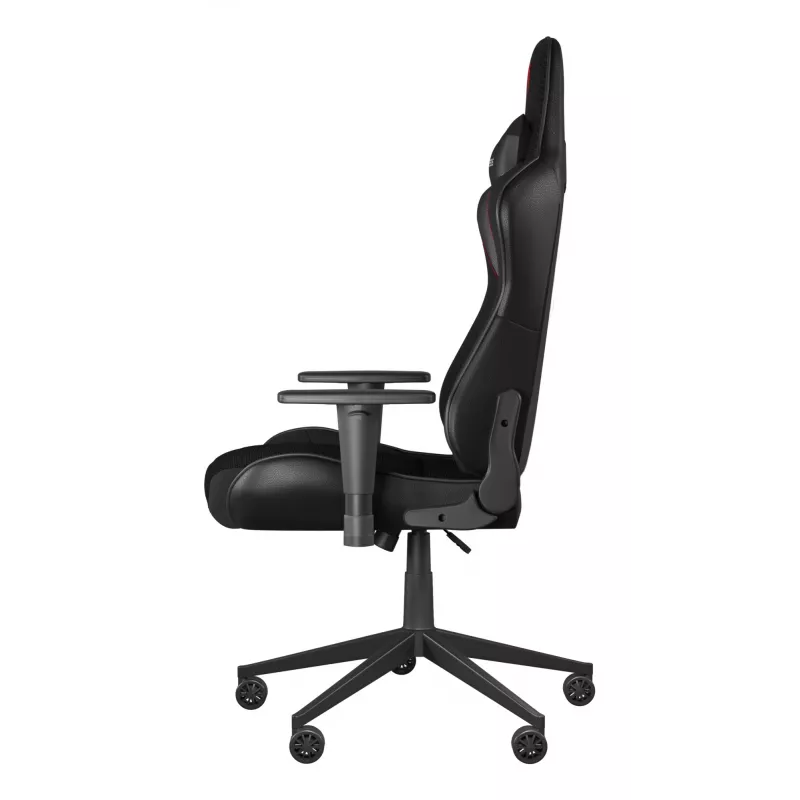 Žaidimų kėdė GENESIS Nitro 440 G2, paminkštinta sėdynė, audinys/ekologinė oda, pilka/juoda, max 120 kg, reguliuojama atlošas ir 1D porankiai