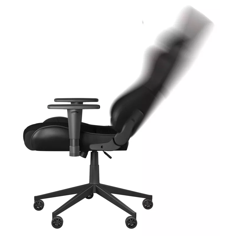 Žaidimų kėdė GENESIS Nitro 440 G2, paminkštinta sėdynė, audinys/ekologinė oda, pilka/juoda, max 120 kg, reguliuojama atlošas ir 1D porankiai