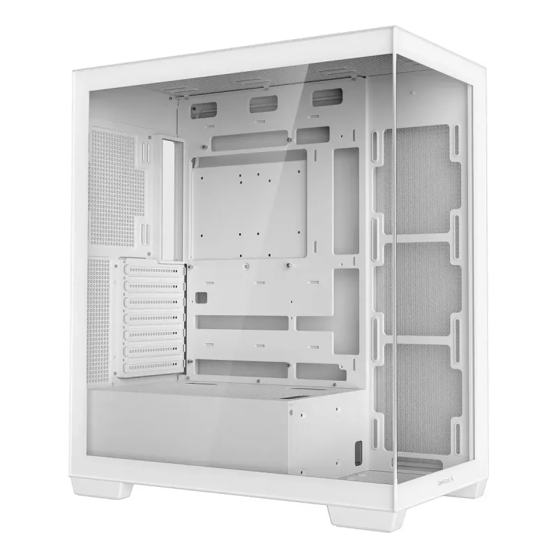Korpusas DeepCool CG580 WH White – ATX/mATX/ITX, grūdintas stiklas, 120/140 mm ventiliatoriai, 3,5 colio×2, 2,5 colio×3, USB 3.2 Gen1
