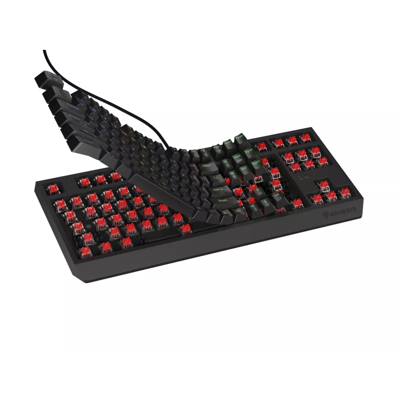 Genesis Thor 230 TKL laidinė mechaninė žaidimų klaviatūra, US, juoda, Outemu Red