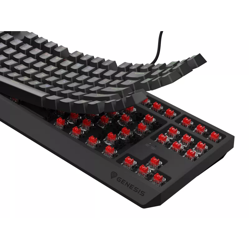 Genesis Thor 230 TKL laidinė mechaninė žaidimų klaviatūra, US, juoda, Outemu Red