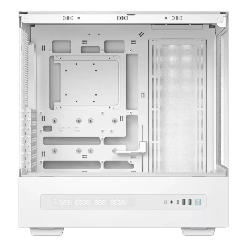 Korpusas DeepCool CH690 Tower White – ATX/microATX palaikymas, LCD ekranas, 3x2.5 colio vietos, 1x3.5 colio, GPU iki 450 mm, CPU aušintuvo aukštis 182 mm