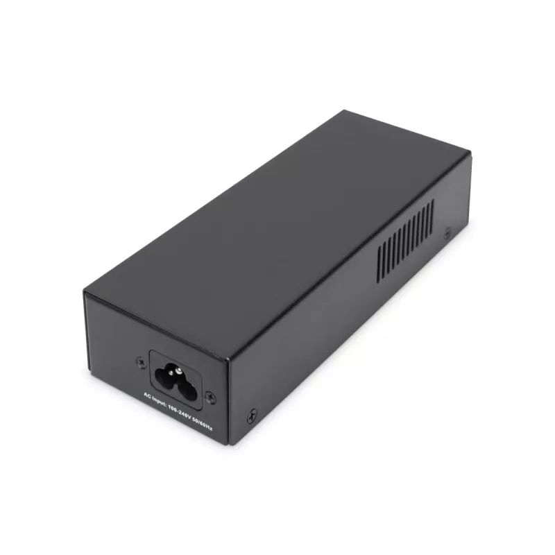 DIGITUS Gigabit Ethernet PoE++ injektorius, 802.3bt, maitinimo kontaktai: 4/5(+),7/8(-) ir 3/6(+), 1/2(-), 85W