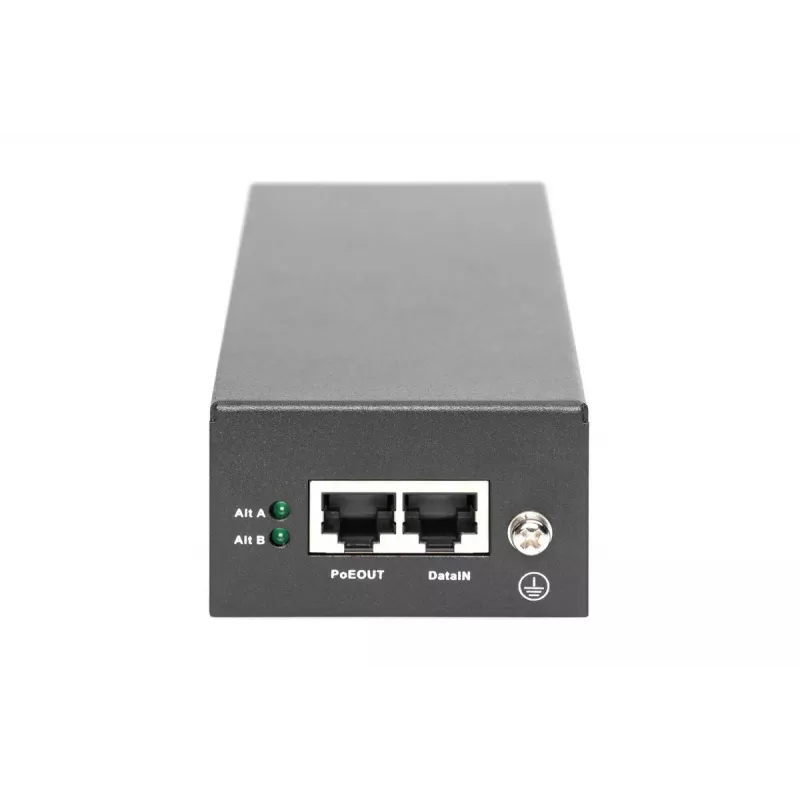 DIGITUS Gigabit Ethernet PoE++ injektorius, 802.3bt, maitinimo kontaktai: 4/5(+),7/8(-) ir 3/6(+), 1/2(-), 85W