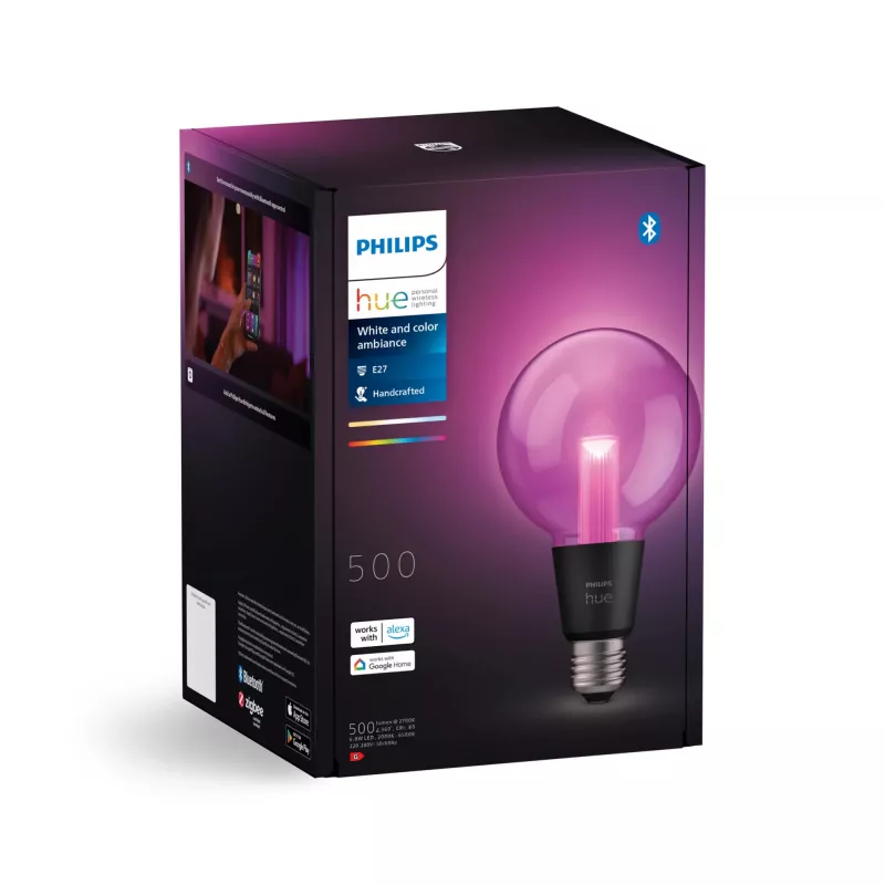 Philips Hue White and colour ambience G95 E27 protinga lemputė, 6.8 W, Bluetooth/Zigbee, permatoma