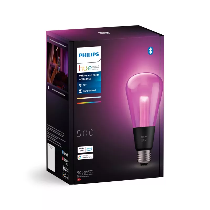 Philips Hue White and colour ambience ST72 – E27 išmanioji lemputė, Bluetooth/Zigbee, LED, E27, ST72, 2000 K, 6500 K