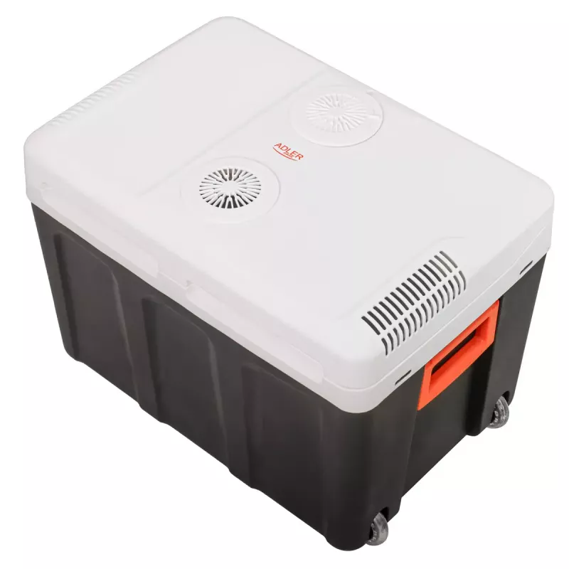 Nešiojamas šaldytuvas Adler AD 8090 — 40 L, Peltier aušinimas, 12 V / 220–240 V, ratukai