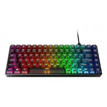 Mechaninė žaidimų klaviatūra Lenovo Legion K510 Mini Pro 75% JAV išdėstymas, 84 klavišai, RGB, USB, 1,8 m laidas, Juoda/Permatoma