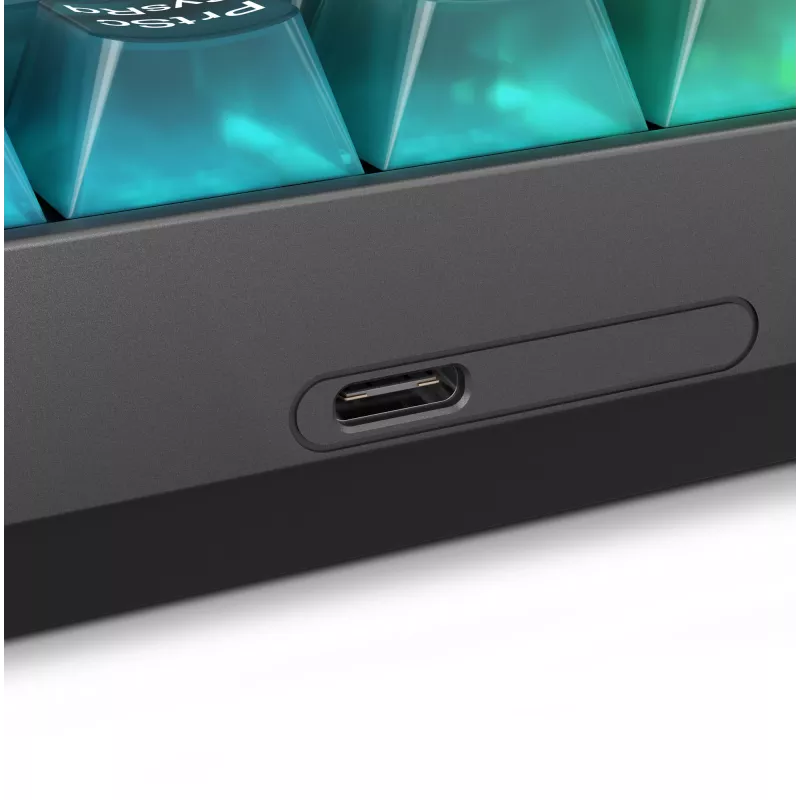 Mechaninė žaidimų klaviatūra Lenovo Legion K510 Mini Pro 75% JAV išdėstymas, 84 klavišai, RGB, USB, 1,8 m laidas, Juoda/Permatoma
