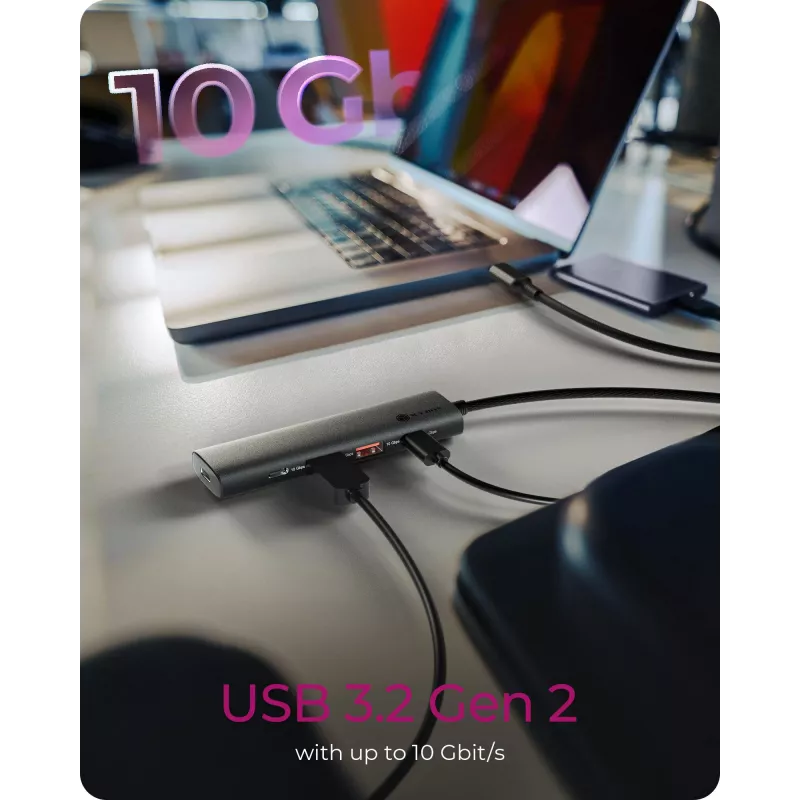 ICY BOX IB-HUB1437-CPD USB 3.2 Gen 2 (3.1 Gen 2) Type-C laidinis juodas