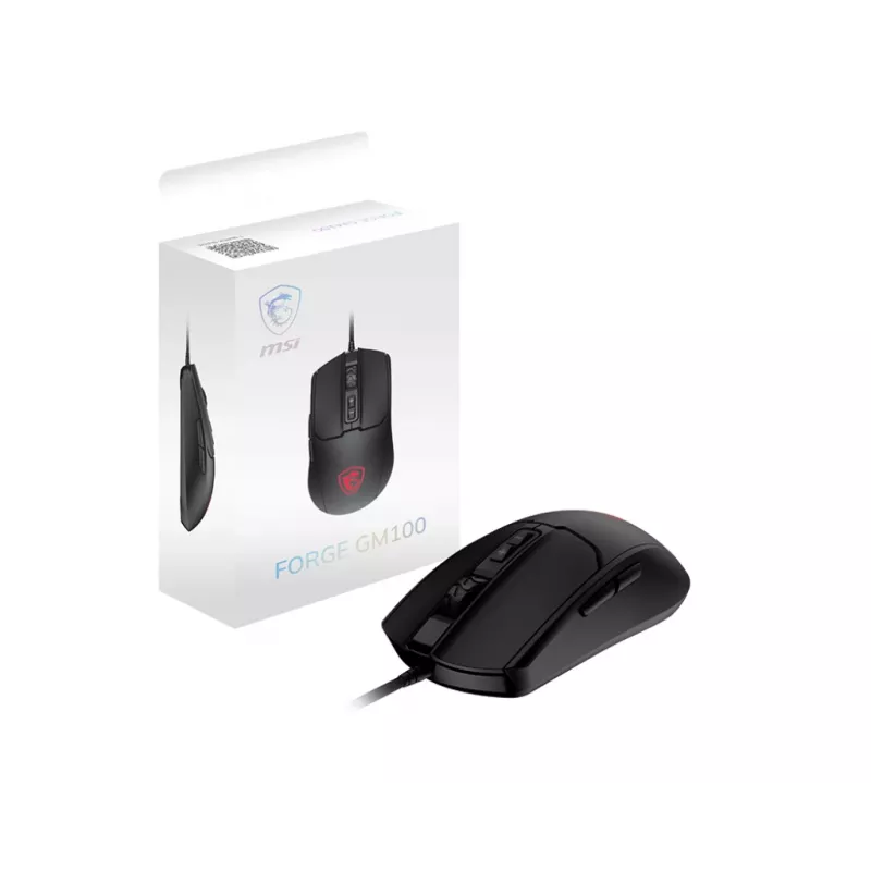 MSI FORGE GM100 pelė žaidimams Ambidextrinė USB Type-A Optinė 6400 DPI